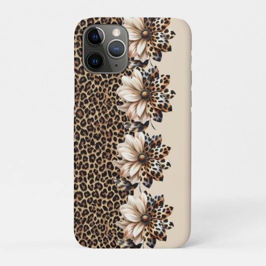 チーターの動物柄と花々 Case-Mate iPhoneケース (裏)