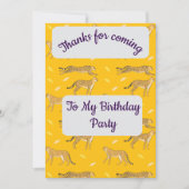 チーターの感謝カード 招待状 (正面)