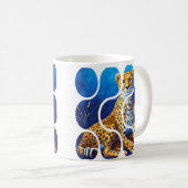 チーターの母と子 野生生物デザイン コーヒーマグカップ (正面右)