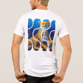 チーターの母と子 野生生物デザイン トライブレンドTシャツ (裏面)