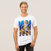 チーターの母と子 野生生物デザイン トライブレンドTシャツ (正面全面)