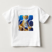 チーターの母と子　野生生物デザイン ベビーTシャツ (裏面)