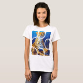 チーターの母と子 野生生物デザイン Tシャツ (正面フル)