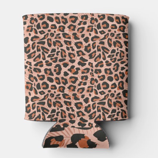 チーターの皮鮮やか質、シームレスなパターン。 缶クーラー (裏面)