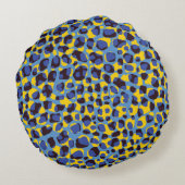 チーターの肌のテクスチャ、シームレスなアニマルプリント。 ラウンドクッション (裏面)