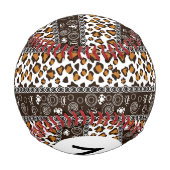 チーターの肌のプリントを持つモノグラム・アフリカ 野球ボール (裏面)