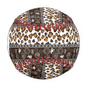 チーターの肌のプリントを持つモノグラム・アフリカ 野球ボール (正面)