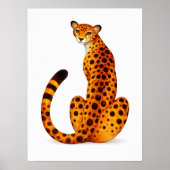 チーターの肖像画 後ろ姿 ポスター (正面)