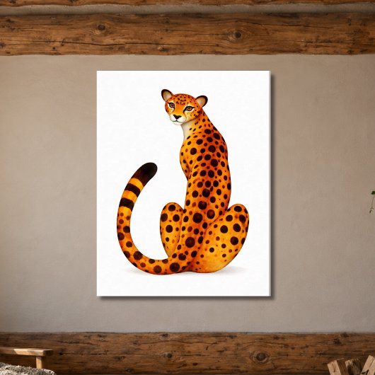 チーターの肖像画 後ろ姿 ポスター