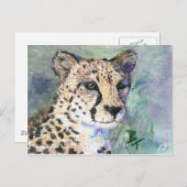 チーターの肖像 ACEO ポストカード (正面/裏面)