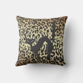 チーターの背景に黒いシルエット クッション (裏面)