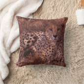 チーターの視線の枕 クッション (ブランケット)