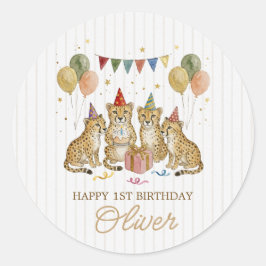 チーターの誕生日パーティーのサファリのお返しグッズ ラウンドシール