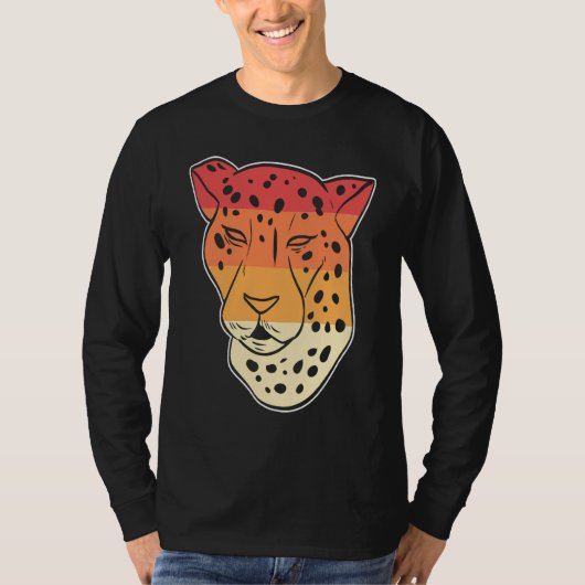 チーターの顔の動物飼育員 Tシャツ (正面)