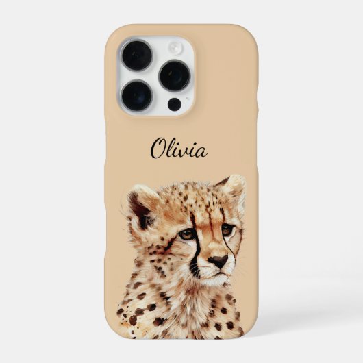 チーターの顔 オーダーメイド iPhoneケース (裏面)
