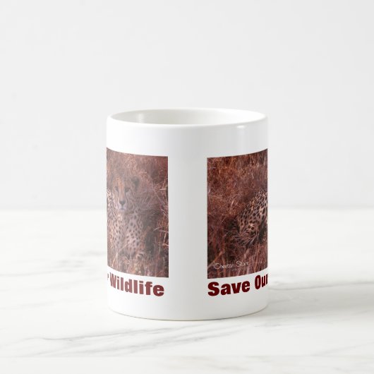 チーターは私たちの救野生動物を見る モーフィングマグカップ (中央)