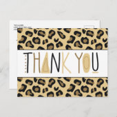 チーターアニマルプリントサンキューカード ポストカード (正面/裏面)