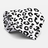 チーターアニマルプリント(白黒) ネクタイ (ロール)