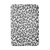 チーターアニマルプリント(白黒) バスマット (正面縦)