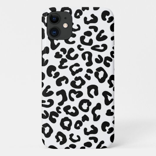 チーターアニマルプリント（白黒） Case-Mate iPhoneケース (裏面)