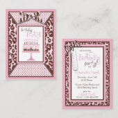 チーターガールの誕生日リマインダーカード エンクロージャーカード (正面/裏面)