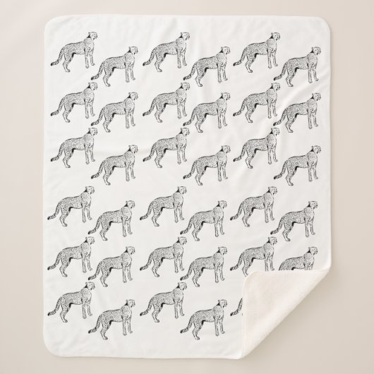 チーターデザイン毛布 シェルパブランケット (正面)