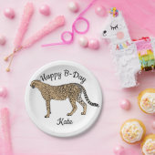 チーターハッピーバースデー ペーパープレート (パーティー)