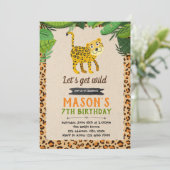 チーターヒョウパーティーの誕生日の招待 招待状 (スタンド正面)