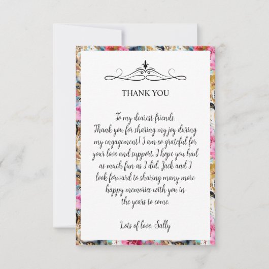 チーターフローラボホ水色パターン サンキューカード (正面)