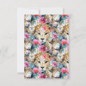 チーターフローラボホ水色パターン サンキューカード (裏面)