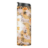 チータープリントとヒマワリ私は死ぬことはない… タンブラー (回転右)