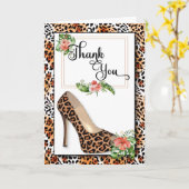 チータープリントトロピカルサンキュー カード (黄色い花)