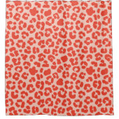 チータープリントパタン赤 シャワーカーテン (正面)