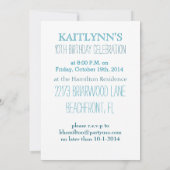 チータープリント体操ターコイズ招待状 招待状 (裏面)