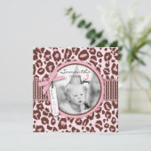 チータープリント写真テンプレート誕生日 招待状 (スタンド正面)