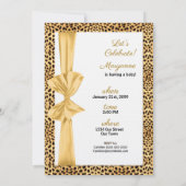 チータープリント男女兼用ベビーシャワー 招待状 (裏面)