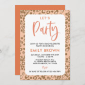 チータープリント誕生日又は特別の機会 招待状 (正面/裏面)