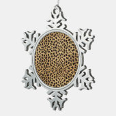 チータープリント スノーフレークピューターオーナメント (右)