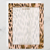 チータープリント、ピンクの背景 レターヘッド (正面/裏面)