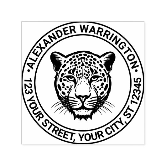 チーターヘッド#2名前差出人住所 セルフインキングスタンプ (デザイン)