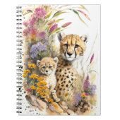 チーターベビーとママ学校のオフィスのノートブックギフト ノートブック (正面)