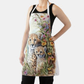 チーターベビーと母 エプロン (インサイチュ)