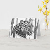 チーターポートレート カード (黄色い花)