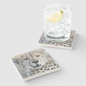 チーターポートレート ストーンコースター (横)