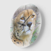 チーターポートレート ラージ壁時計 (傾斜)