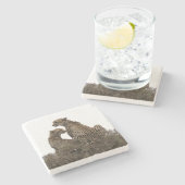 チーターママとカッブストーンコースター ストーンコースター (横)