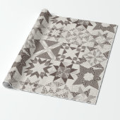 チーター伝統的パッチワーク星キルトブラック ラッピングペーパー (アンロールド)