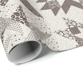 チーター伝統的パッチワーク星キルトブラック ラッピングペーパー (ロールコーナー)