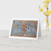 チーター勉強誕生日カード カード (黄色い花)