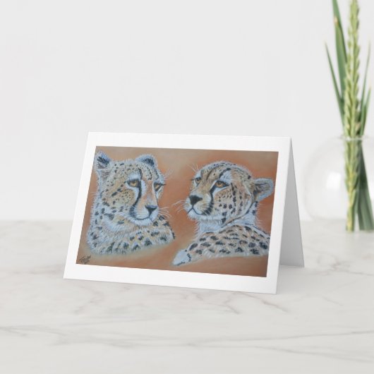 チーター勉強誕生日カード カード (正面)